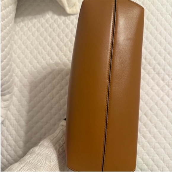 FENDI First Midi Nappa Leather Clutch Brown Camel Gold Hardware - Picture 10 of 12
